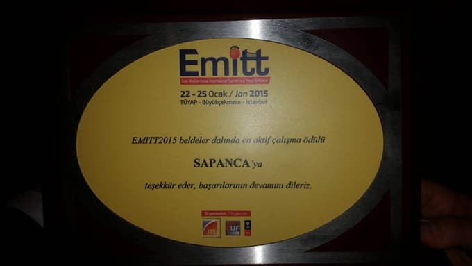 Sapanca Belediyesi EMİTT Fuarında ödül kazandı