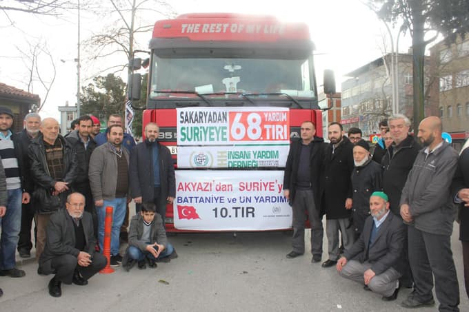 Sakarya'dan Suriye'deki iç savaş mağdurlarına yardım 