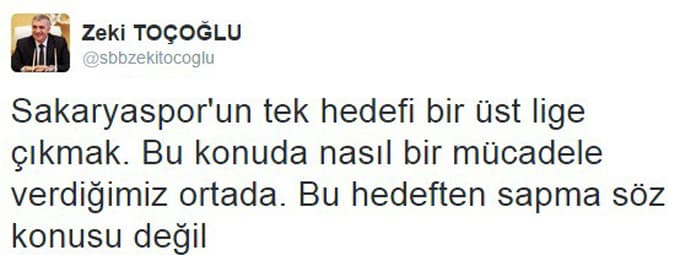 'Şampiyonluk turunu Sakaryaspor atacak'