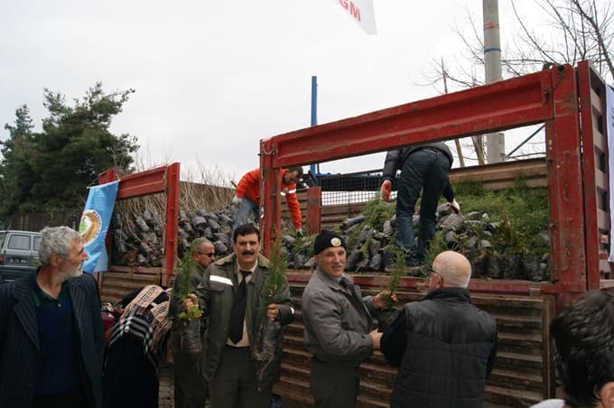 Hendek'te 2 bin 150 adet fidan dağıtıldı