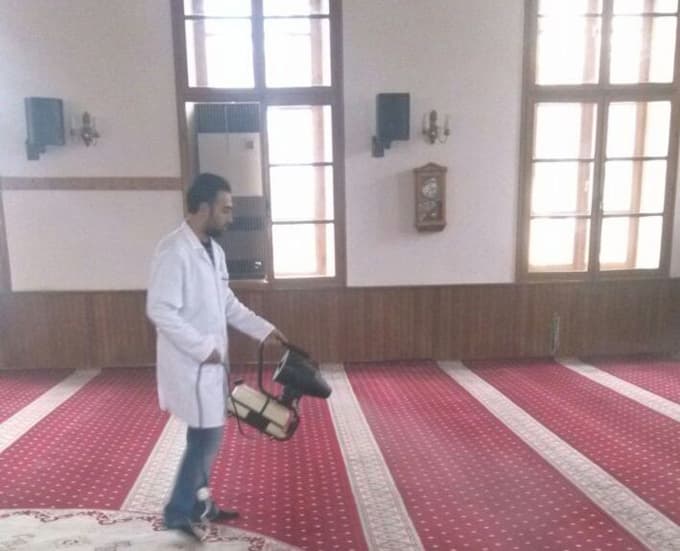 Orhan Cami nano teknoloji ile dezenfekte edildi
