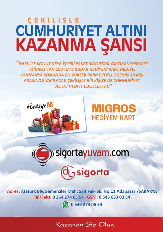 Cumhuriyet altını kazanma şansı sizleri bekliyor
