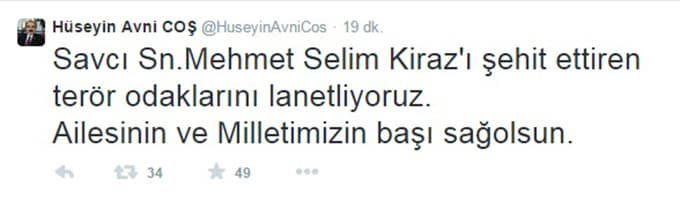 Vali Coş: 'Terör odaklarını lanetliyoruz'