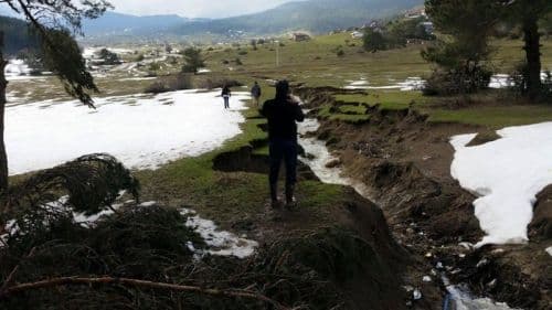 Zarar gören meralarda inceleme yaptılar