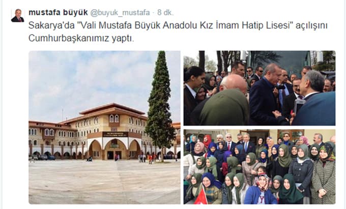 Vali Büyük'den, Cumhurbaşkanı ve Zeki Toçoğlu'na teşekkür