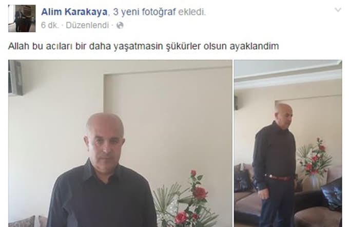 Kalp krizi geçiren Karakaya sağlığına kavuştu