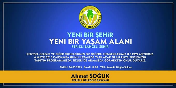 Ferizli Bahçeli Şehir projesi  görücüye çıkıyor