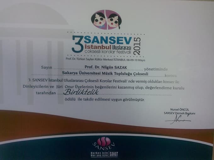 SAÜ 'Müzikal Birliktelik' ödülü aldı