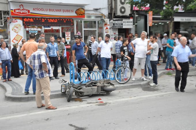 Trafik kazası sonrası arbede çıktı
