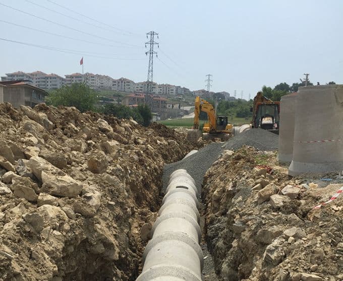 Yeni bulvara, 3 km'lik kanalizasyon hattı