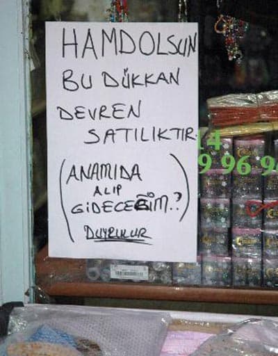 Kriz Sebebiyle Dükkânını Satılığa Çıkardı