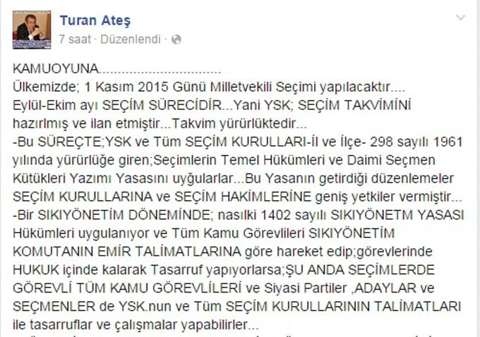 Ateş 'Ak Parti Kurultayı seçim yasasına göre etik değil'