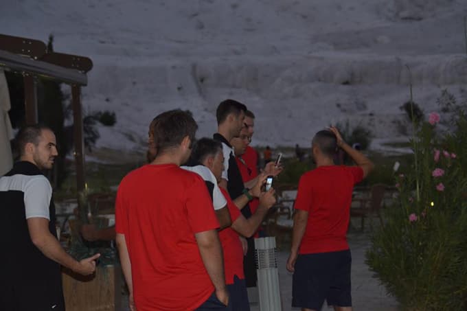 Pamukkale travertenlerinde stres attılar