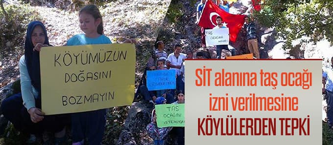 SİT alanına taş ocağı izni verilmesine köylülerden tepki