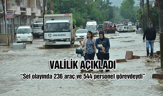Sel olayında 236 araç ve 544 personel görevdeydi