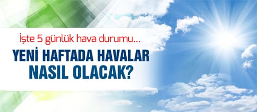 <strong><font face="arial,helvetica,sans-serif" size="2">İşte Sakarya'da beklenen 5 g&uuml;nl&uuml;k hava durumu:</font></strong>