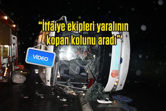 Yolcu otobüsü devrildi: 25 yaralı