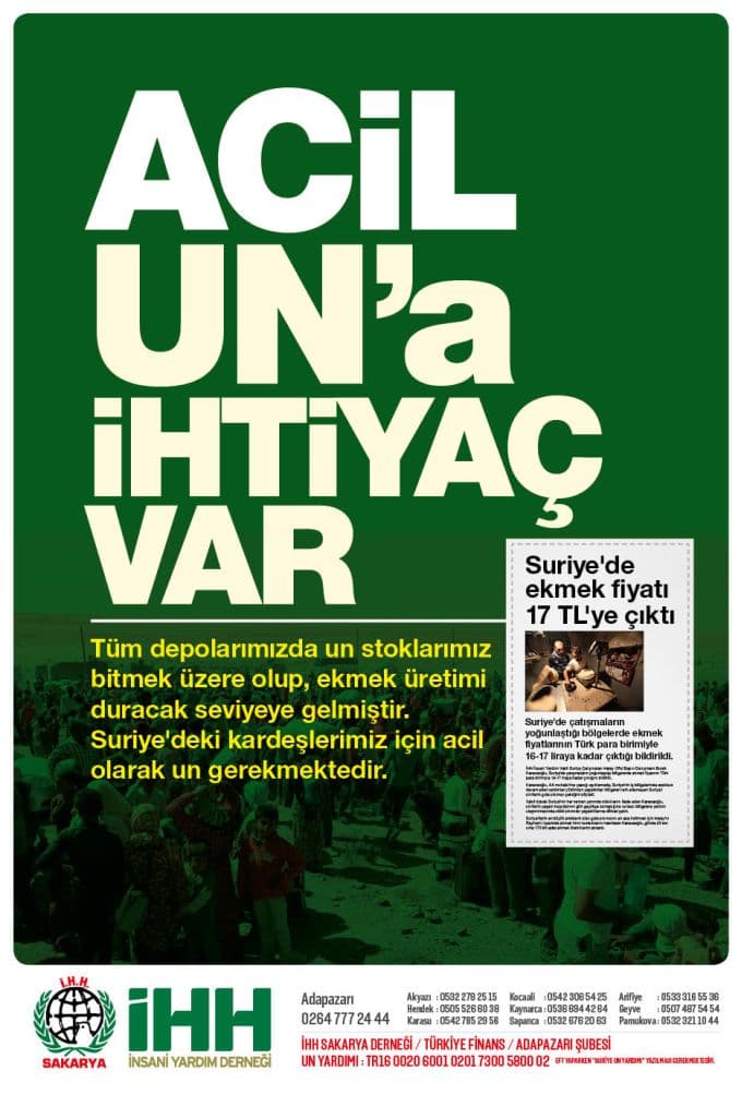 İHH'den "Suriye'de acil una ihtiyaç var" kampanyası