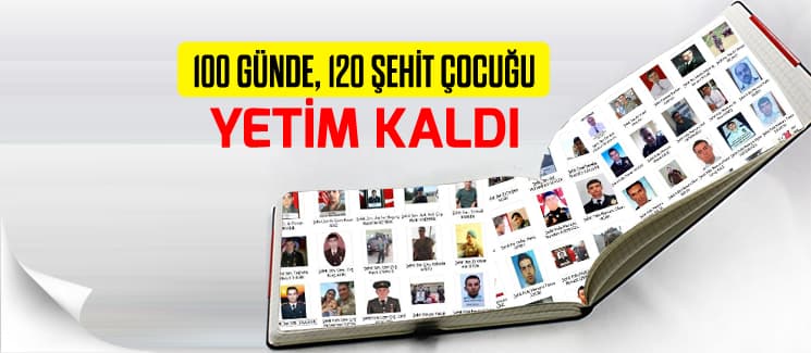 100 günde, 120 şehit çocuğu yetim kaldı