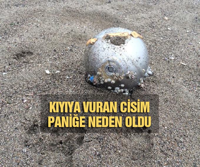 Karasu sahilinde esrarengiz cisim sahile vurdu