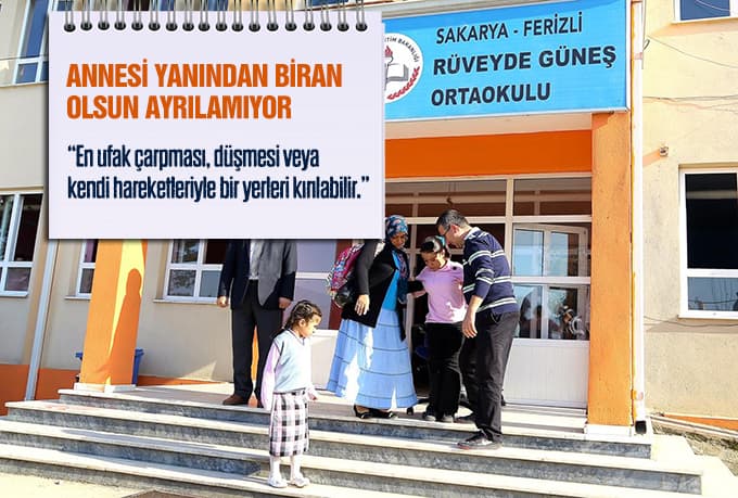 Cam kemik hastası Elif'e okulda anne desteği 