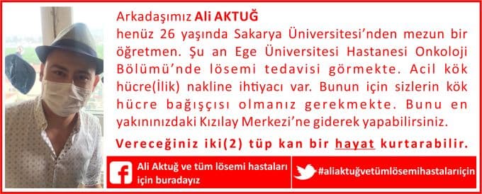 Ali Öğretmen için acil ilik aranıyor