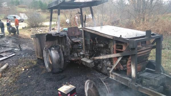 Orman işçilerinin kaldığı çadır alev alev yandı