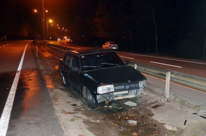 Alkolü fazla kaçırdı, refüje daldı