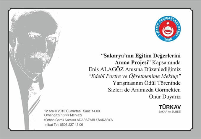 'Öğretmenime Mektup' yarışmasının ödül töreni cumartesi...