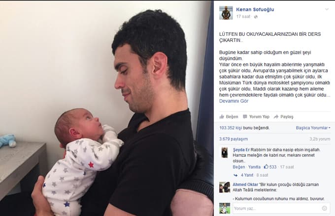 Kenan Sofuoğlu'ndan duygulandıran paylaşım