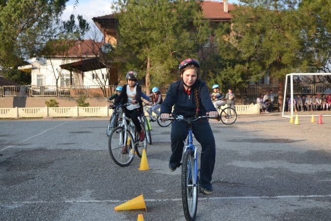 Okullardaki bisiklet kullanımına büyük ilgi