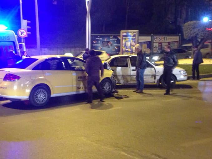 SSK kavşağında gece bu kaza oldu