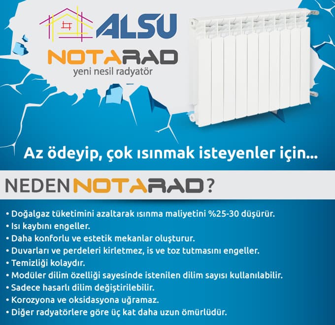 <div><font face="arial,helvetica,sans-serif" size="2" color="#000000"><strong>Alıştığımız radyat&ouml;rlerden g&ouml;rsel olarak farklılığı var    mı?</strong></font></div><div>&nbsp;</div><div><font face="arial,helvetica,sans-serif" size="2" color="#000000">Elbette, mekanlarınızı daha    rahat&nbsp; -alan kazanımından dolayı- <span style="color: #ff0000"></span>&nbsp;ve  konforlu g&ouml;steriyor. Notarad Al&uuml;minyum    Radyat&ouml;rler, estetik tasarımı  ve zarif &ccedil;izgileriyle yaşam alanlarınıza sıcak ve sanatsal dokunuşlar  ile daha fazla    konforlu ve dekoratif mek&acirc;nlarda yaşamanızı sağlar.  İstediğiniz renkte ve    hatta her dilim, istediğiniz farklı renklerde     olabilir. Hatta tuttuğunuz takımın renginden bile radyat&ouml;r  yaptırabilirsiniz.</font></div>