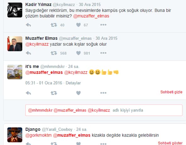 Rektör kar tatili vermedi, öğrenciler Twitter'ı salladı