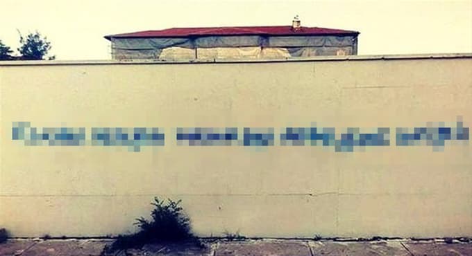 Askeriye duvarına siyasi yazı yazmıştı...