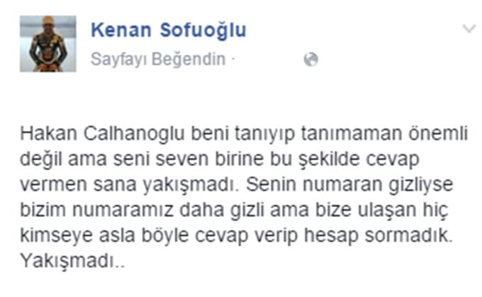 Kenan Sofuoğlu'ndan Milli futbolcuya sitem mesajı