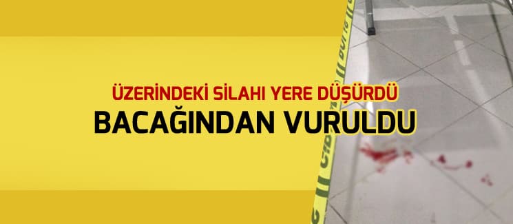 Üzerindeki silah yere düştü, ateş aldı