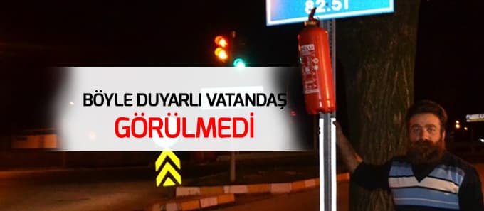 Kazaların olduğu sokağa vatandaştan yangın tüpü önlemi