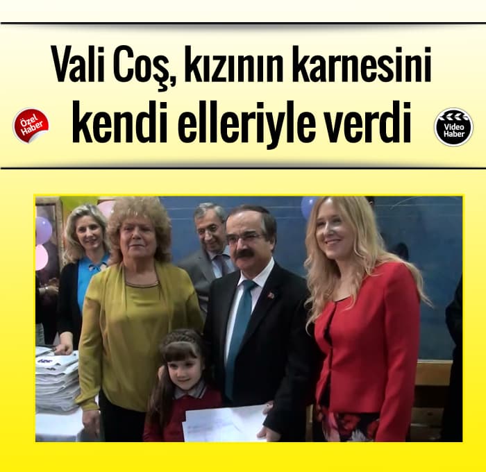 Öğrenciler karnelerini Vali Coş'un elinden aldı