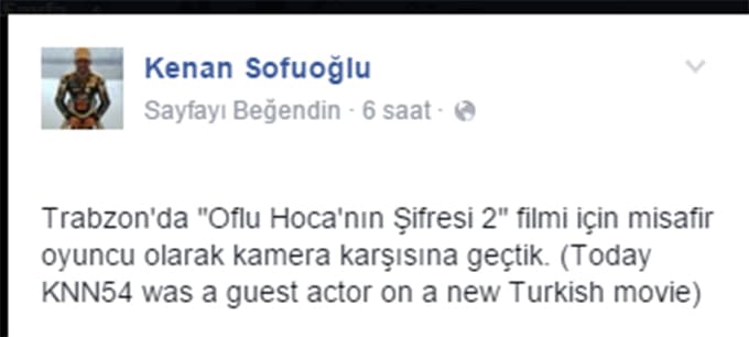 Sofuoğlu kamera karşısında