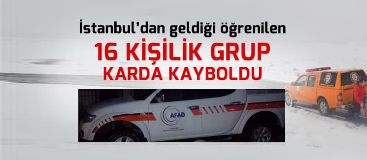 16 kişilik grup kayboldu