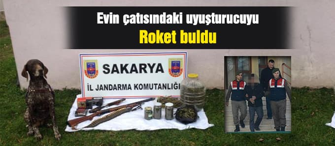 Evin çatısındaki esrarları 'Roket' buldu