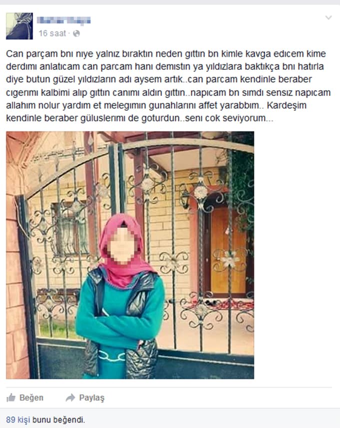 İntihar eden liseli kıza acı veda