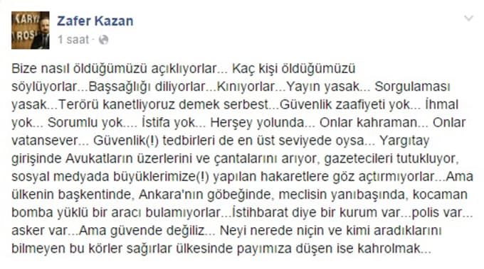 Kazan'dan Patlama Yorumu: "Kahroluyoruz"