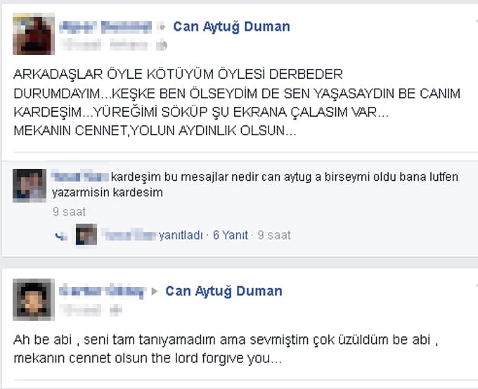 Can Aytuğ'a arkadaşlarından duygusal veda