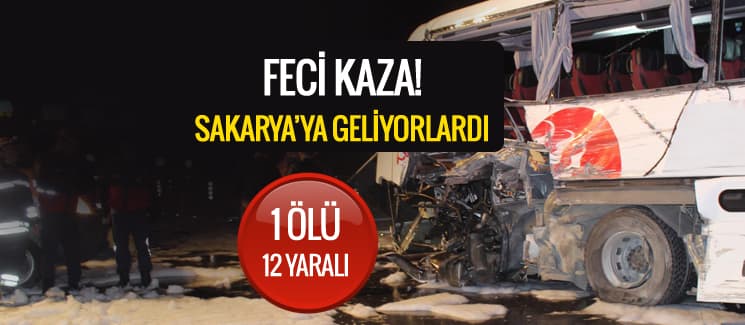 Sakarya'ya gelen yolcu otobüsü kaza yaptı: 1 ölü, 12 yaralı!
