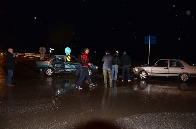 Batakköy Kavşağında kaza
