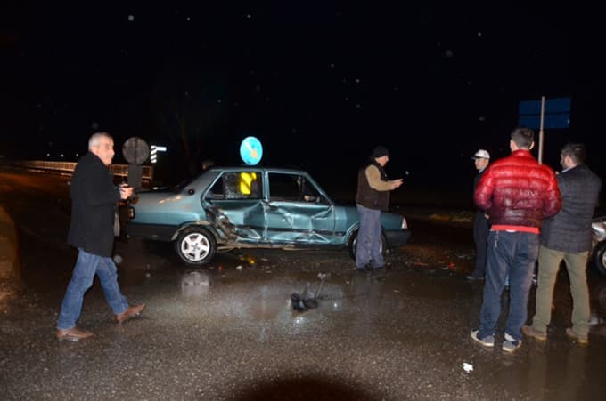Batakköy Kavşağında kaza