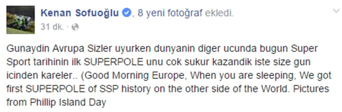 Sofuoğlu yarışı kazandı