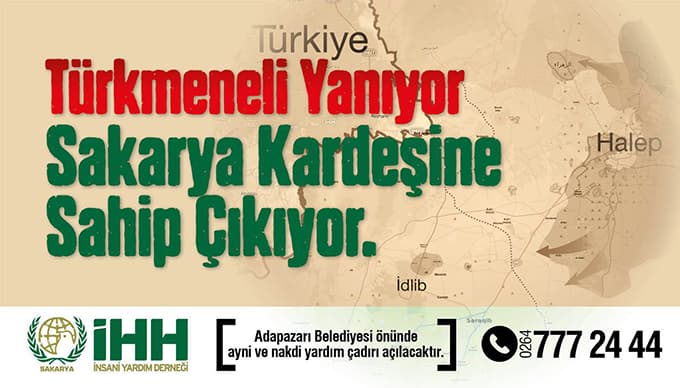 "Türkmeneli yanıyor, Sakarya kardeşine sahip çıkıyor" yardım çadırı